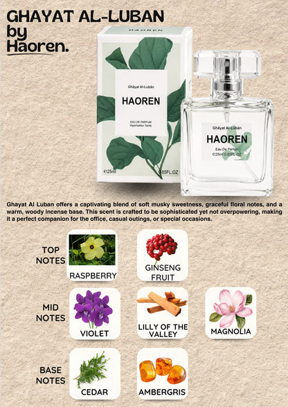 Ghayat Al Luban Eau de Parfum Unisex 25ml - Oriental Floral Scent, Elegant Daily Wear Fragrance, Gift for Her & Him