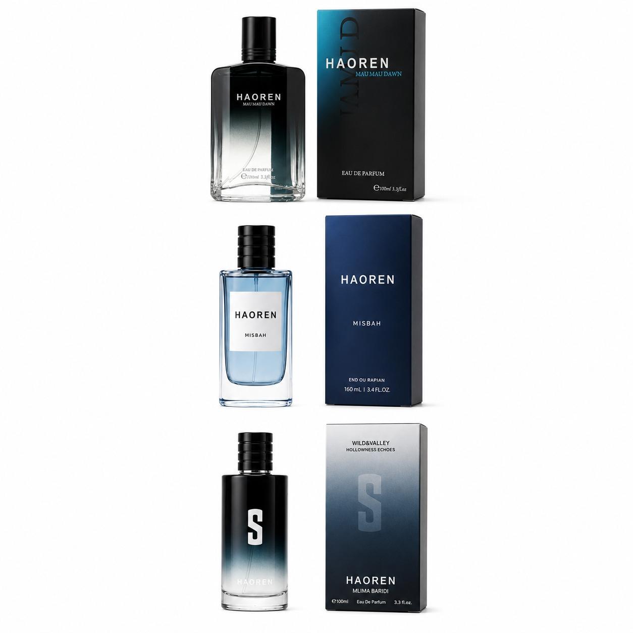 Best Male Combo – Mau Mau Dawn, Mlima Baridi & Misbah Eau de Parfum Set for Men, 3-in-1 Amber Oud, Aromatic Woody & Oriental Fougère Fragrance Bundle, Gift for Him